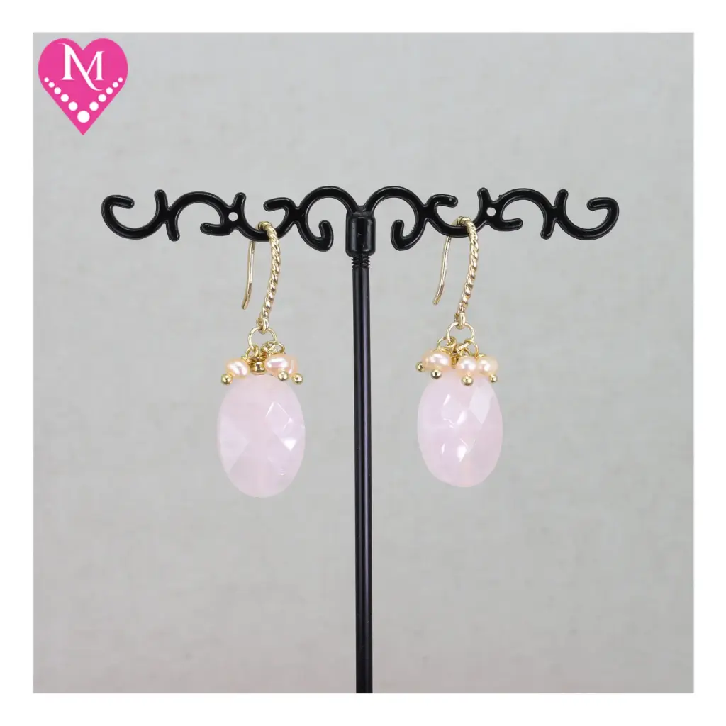 Rose Quartz & Peach Fresh Water Pearl