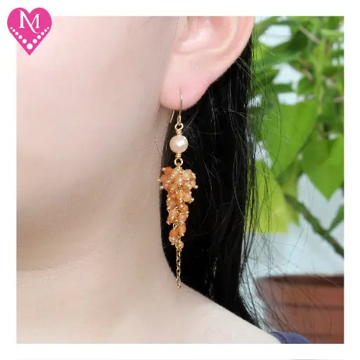 Carnelian & Peach Fresh Water Pearl 